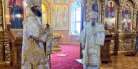 Архиерейское богослужение в Троицком кафедральном соборе г. Щигры. - Щигровская епархия